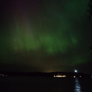 Norrsken på Jakobramsjö i Ingå skärgård.