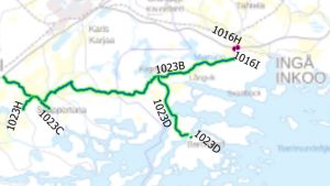 Hela sträckningen av Fagerviksvägen och Gamla Kustvägen och dessutom hela Barösundsvägen får ny beläggning i sommar. Karta över sträckningen som ska få ny beläggning.