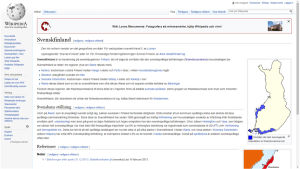 Wikipedias information om Svenskfinland är inte heller väldigt omfattande. En sida över svenskfinland i wikipedia