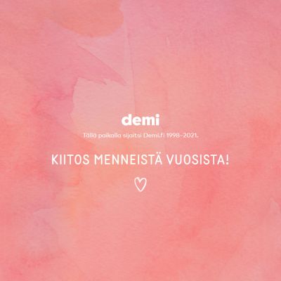 Demi-lehden etusivulla on tällä hetkellä vain kiitokset lukijoille.