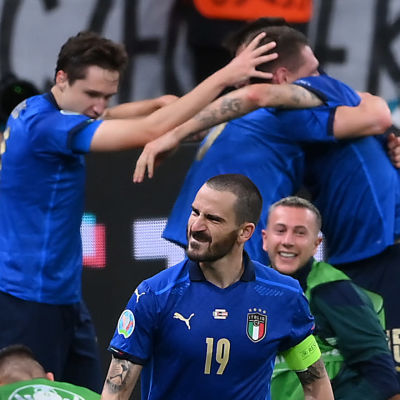 Italien firar mål i EM.