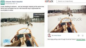 Ett exempel på en bild från kampanjen där en bild från Finland användes. Ett exempel på en bild från kampanjen där en bild från Finland användes.