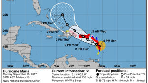 Orkanen Maria är på väg mot Guadeloupe, Puerto Rico och Jungfruöarna Orkanen Maria är på väg mot Guadeloupe, Puerto Rico och Jungfruöarna