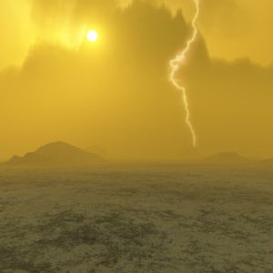 Förhållandena på planeten Venus är grymma. Man har observerat blixtar och vulkanisk aktivitet på planeten, men för att liv ska klara sig är ytan för varm och det regnar svavelsyra. Venus yta.
