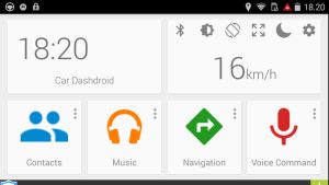 Selkeällä käyttöliittymällä ja isoilla painikkeilla kännyn käyttö autossa saattaa olla turvallisempaa cardasdroid