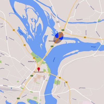 Kulpinputaan siltatyömaan paikka kartalla