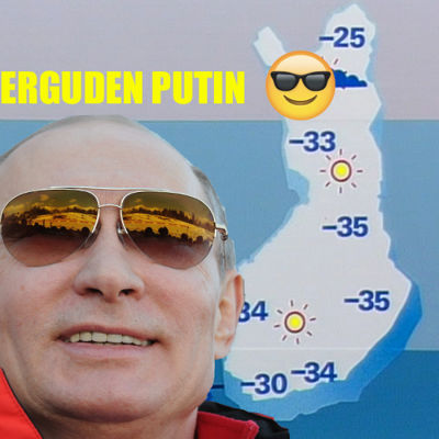 Humoristisk bild på Putin