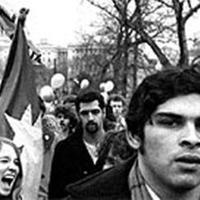 Demonstrerande studenter i USA 1968.