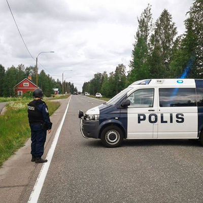 Polisoperation i Pelkosenniemi i Lappland den 26 juni 2016.