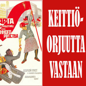 8. maaliskuuta. Työläisnaisten kapinapäivä keittiöorjuutta vastaan" (1932). Neuvostoliittolainen juliste.