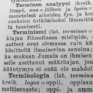 Ote sivistyssanakirjasta (Otava 1948).