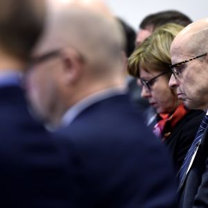 Valtiovarainministeriön kansliapäällikkö, valtiosihteeri  Martti Hetemäki esitteli VM:n virkamiesarvion ensi vaalikauden talous- ja hallintopolitiikasta tiedotustilaisuudessa Helsingissä 4. helmikuuta.