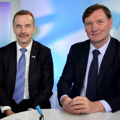 Arto Pirttilahti ja Jukka Gustafsson Yle Tampereen Nettistudiossa