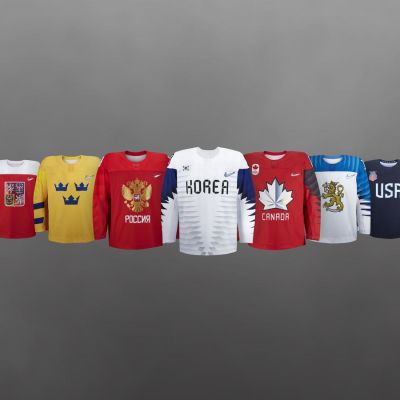 Jääkiekon pelipaidat Korean olympialaisissa 2018.