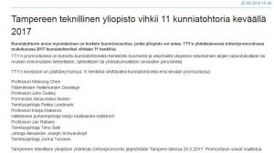 Skärmdump på pressmeddelandet som har tagits bort från universitetets webbplats. Skärmdump som visar att hailemariam desalegn ska utnämnas till hedersdoktor