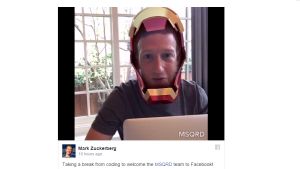 Facebookin perustaja Mark Zuckerberg teki itselleen sovelluksen avulla Iron Man -filtterin. // Kuva: Facebook / Mark Zuckerberg