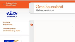 Ruutukaappaus Oma Saunalahti-verkkopalvelun etusivulta