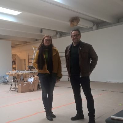 Magdalena Åberg och Thomas Nyqvist i konsthallen Kohta.
