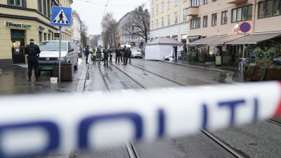 Bild på polispådrag i Oslo.