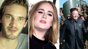 PewDiePie, Adele ja Kim Jong-un ovat eräät maailman vaikutusvaltaisimmista henkilöistä. // Kuva: YouTube, EPA