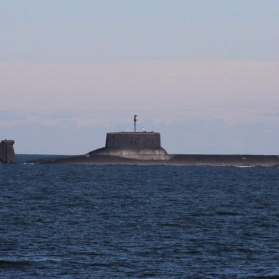 Marinen publicerade en bild på Twitter av världens största ubåt Dmitrij Donskoj den 24 juli 2017.