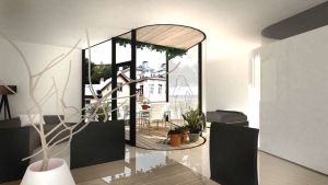 Så har kunde lägenheterna se ut på insidan. Arkitektbild av Köpmansgatan 7 i Pargas.