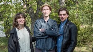 Jessica Grabowsky, Pekka Strang ja Lauri Tilkanen näyttelevät Tom of Finland -elokuvassa, // Kuva: Helsinki-filmi