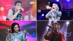 Alla muun muassa näiden artistien suosituimman Instagram-kuva vuodelta 2016. // Kuva: Robinin kuva: Annika Miettinen, Sannin kuva: Katarina Salmi, Evelinan kuva: Tomi Mikola, Isac Elliotin kuva YleX / Elina Leino.