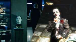 Westworldissa vilahtaa patsas, joka näyttää ihmeen paljon Bioshockin hahmo Sander Cohenilta. // Kuva: HBO, 2K Games