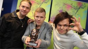 Vuoden albumikannen ja vuoden musiikkivideon Emman voittaja The Rasmus Emma Gaalassa // Kuva: Maria Rautio