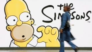 Homer Simpsonista tulee ensimmäinen animaatiohahmo, joka esiintyy livenä. // Kuva: Benoit Doppagne / EPA