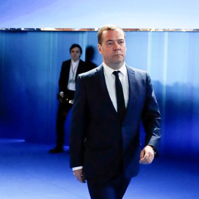 Dmitri Medvedev 15. tammikuuta Moskovassa presidentti Putinin vuotuisessa, maan tilaa luotaavassa tilaisuudessa.