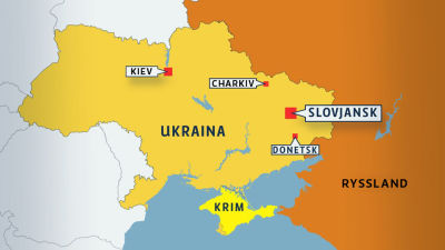 Karta över städer i Ukraina.
