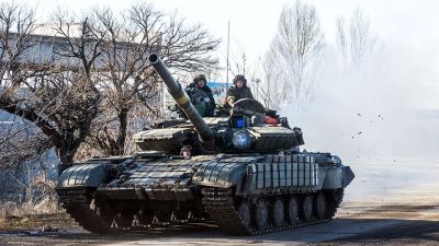 Debaltseve, Ukraina 13 februari 2015.