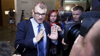 Statsminister Juha Sipilä i Helsingfors den 17 juli 2015.