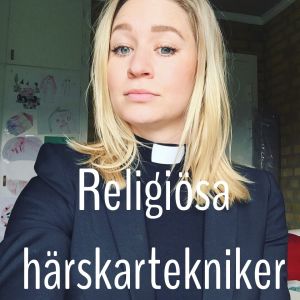 För Esther Kazen hör feminism och kristendom ihop. Esther Kazen tittar in i kameran. På bilden står det "Religiösa härskartekniker".