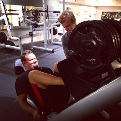Tomi Kokko ja Sami Hedberg aamutreeneissä.