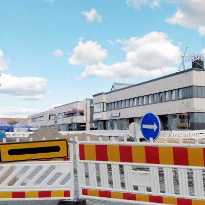 Jämsän remontissa oleva Keskuskatu.