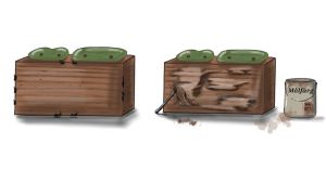 De här illustrationerna visar skillnaden mellan omkrets och area. Illustrationer där en låda visar skillanden mellan omkrets och area.