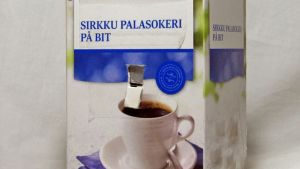 Sockerpaketskameran "Sirkku 1". Nålhålskamera som är byggt av ett sockerpaket.