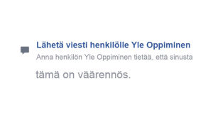 Facebookin ilmiantovalikon viimeinen vaihtoehto, kieli suomi