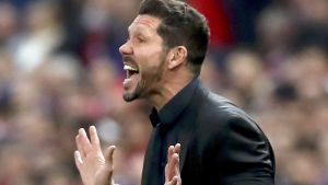 Nöjd Simeone efter 5-0 mot Las Palmas. Diego Simeones Atletico Madrid spelar i Champions League-final.