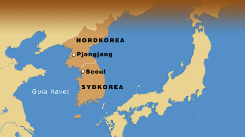 sydkorea karta Skottlossning mellan Nord  och Sydkorea | Utrikes | svenska.yle.fi