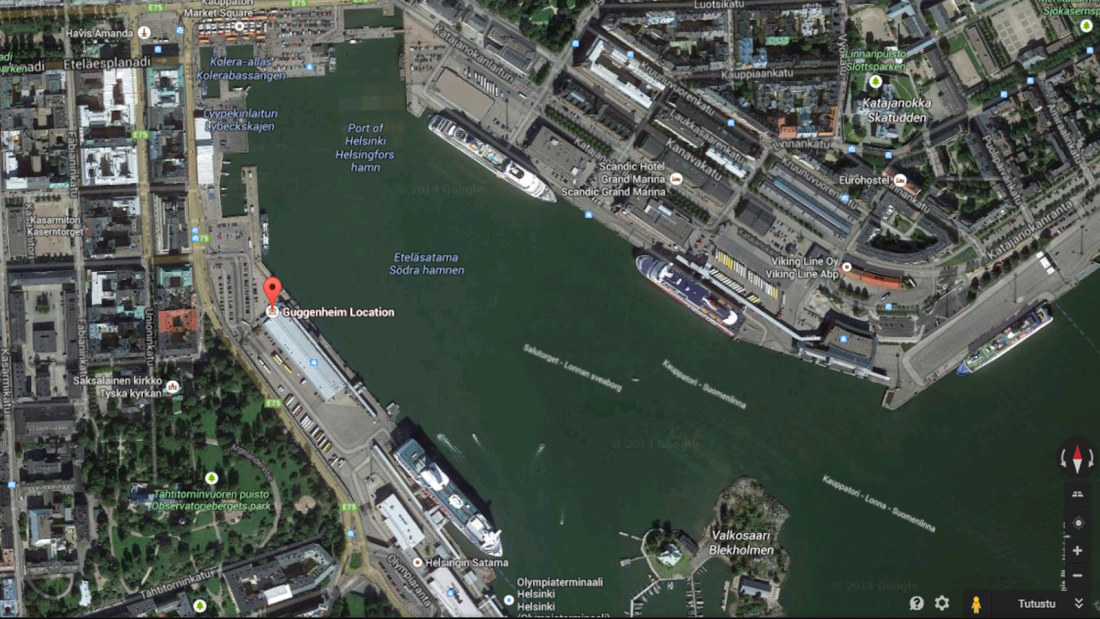 Guggenheim i Helsingfors finns redan på Googles karta