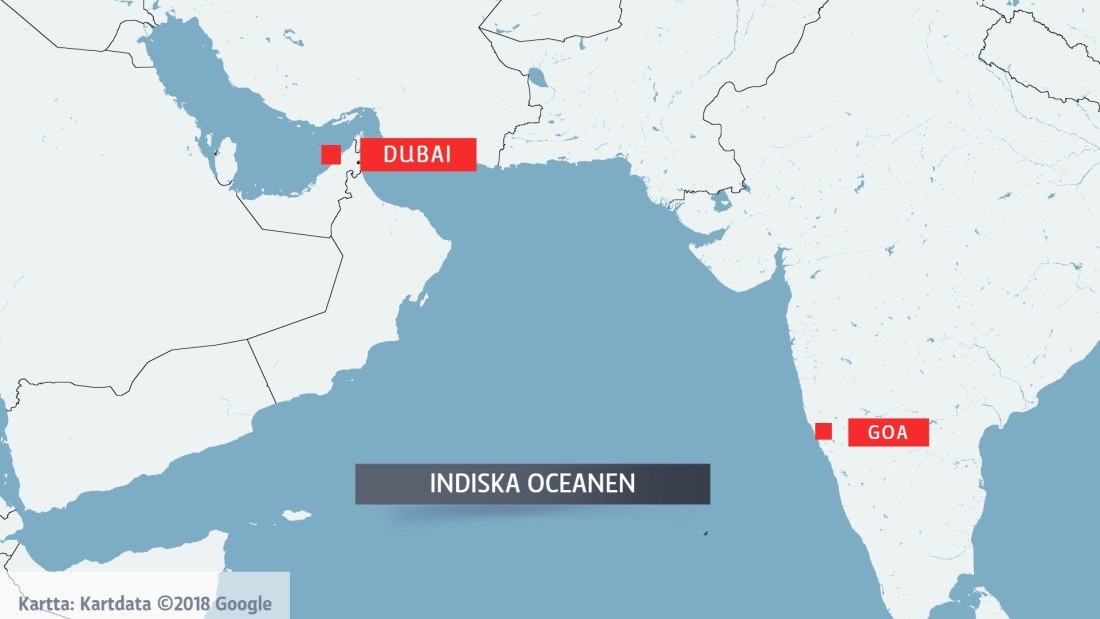 Finländsk kvinna kan ha försvunnit på Indiska oceanen, tillsammans med