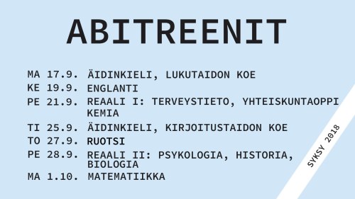 Abitreeneilla Seitseman Yo Koelahetysta Katso Aikataulu Tasta
