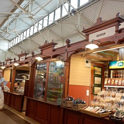 Interior of Helsinki's South Harbour market hall.
