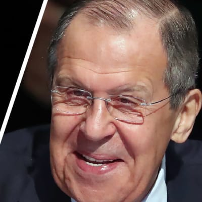 kollage av Sergej Lavrov och Mike Pompeo