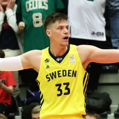 Jonas Jerebko protesterar mot ett domslut.