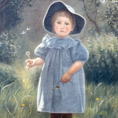 Frida Packaléns målning, konstnär är hennes morfar Torsten Tawastjerna, som målat sin tvåårige son Lennart 1904.